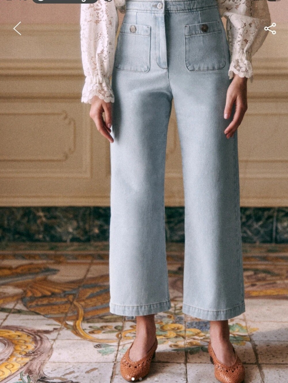 Sezane Emilio Trousers Washed Denim